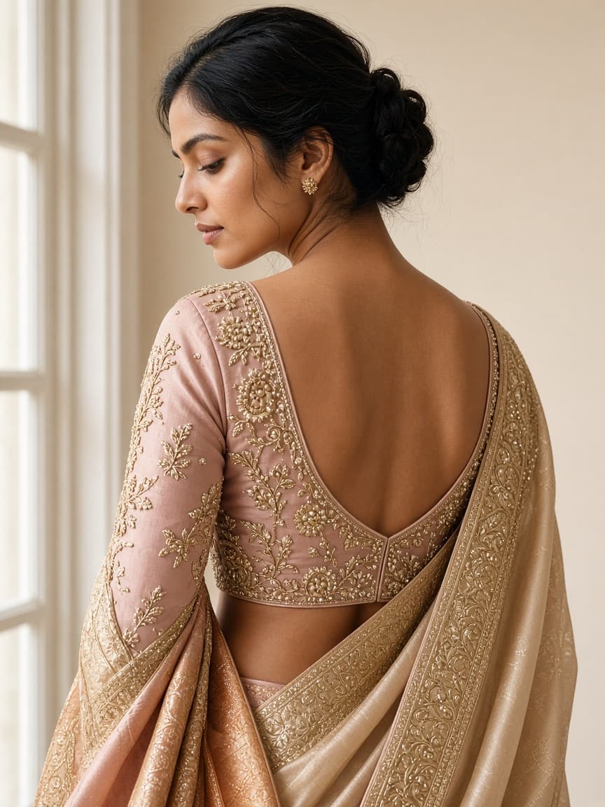 Blouse & pallu worn by Meera Patel