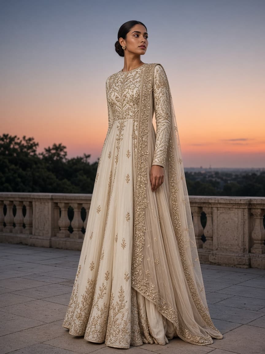 Tanchoi silk worn by Sana Rahman