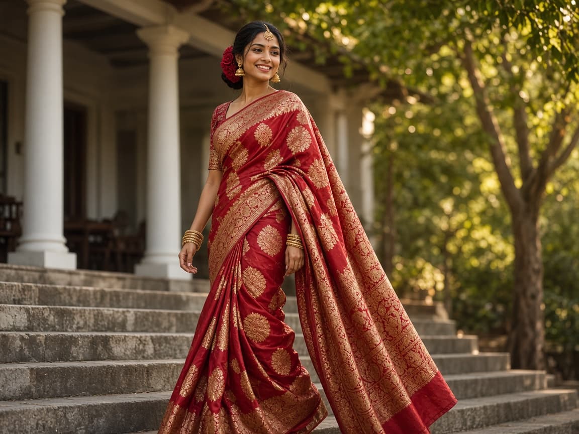 Baluchari worn by Rhea Banerjee