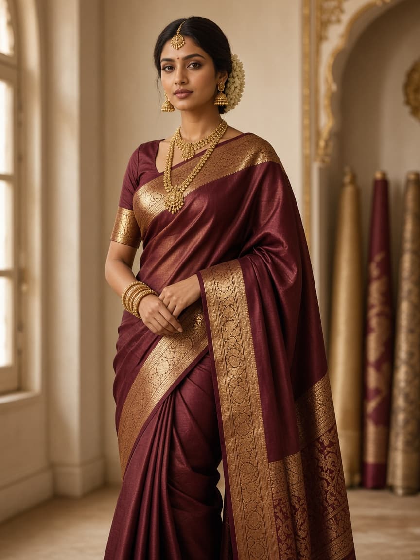 Royal Creation heirloom silk saree from Surat atelier